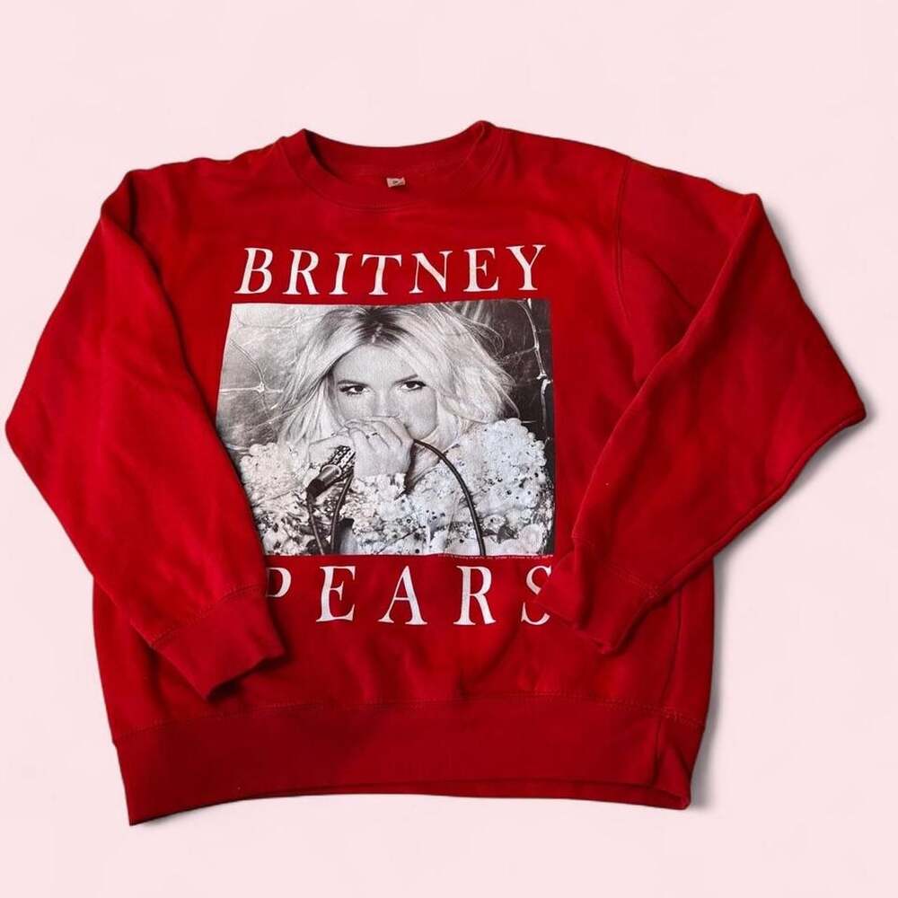 Zuni Sportswear Britney Spears Graphic Crewneck Sweatshirt Red Size S